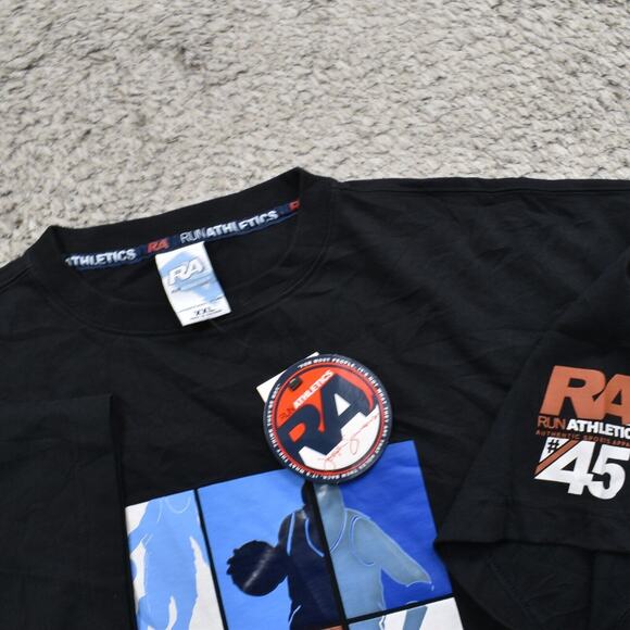 NEW Run Athletics Men's Adult Sz 2XL Tee Shirt T Black Athletic Casual Cotton - Picture 8 of 8